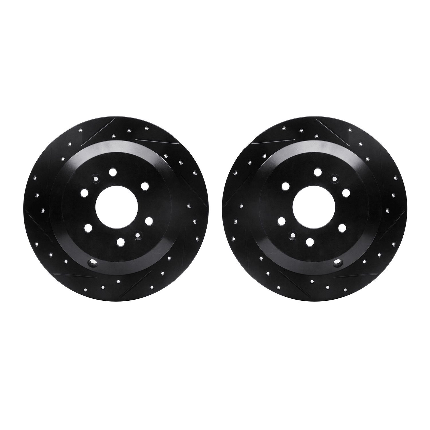 Drilled/Slotted Brake Rotors [Black], 2009-2010 Kia/Hyundai/Genesis