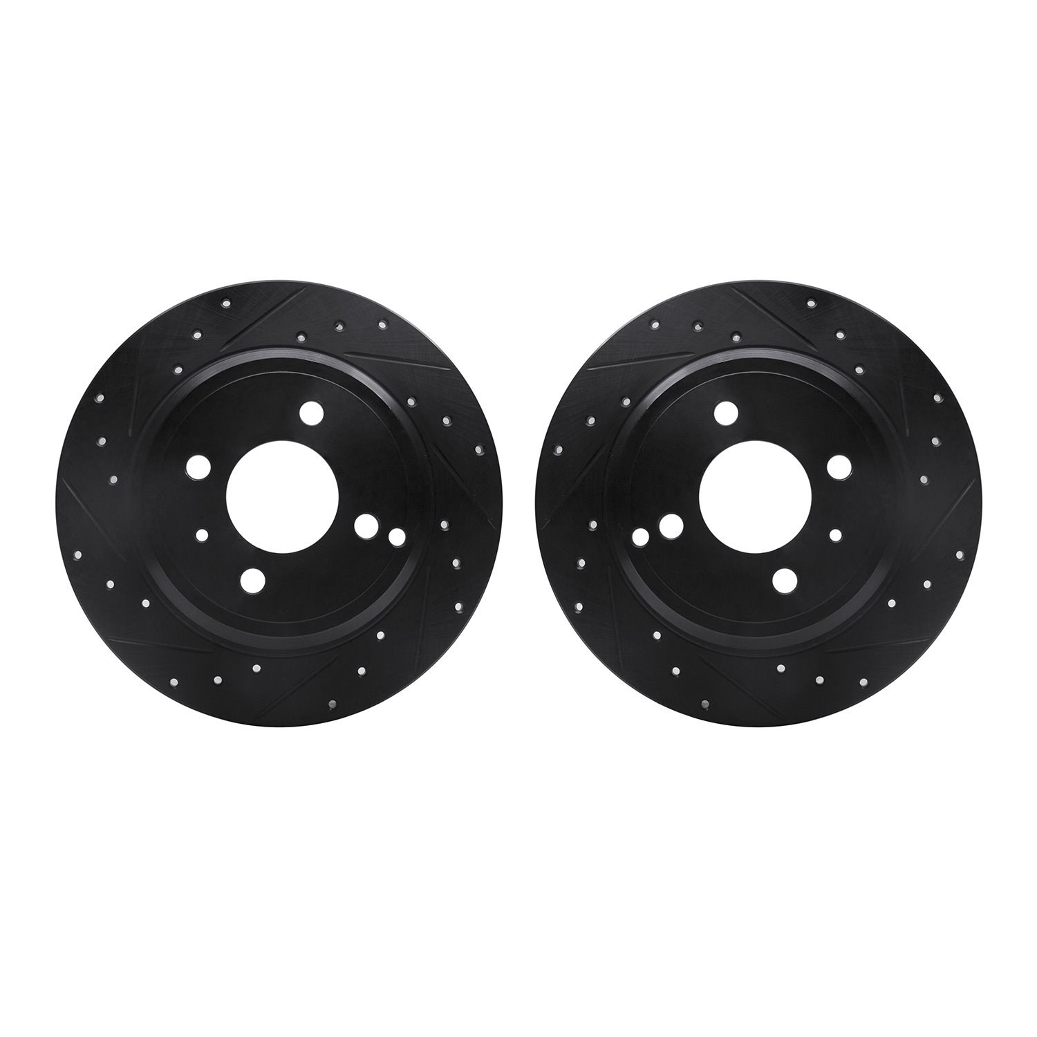 8002-27035 Drilled/Slotted Brake Rotors [Black], 1993-1995 Volvo, Position: Rear