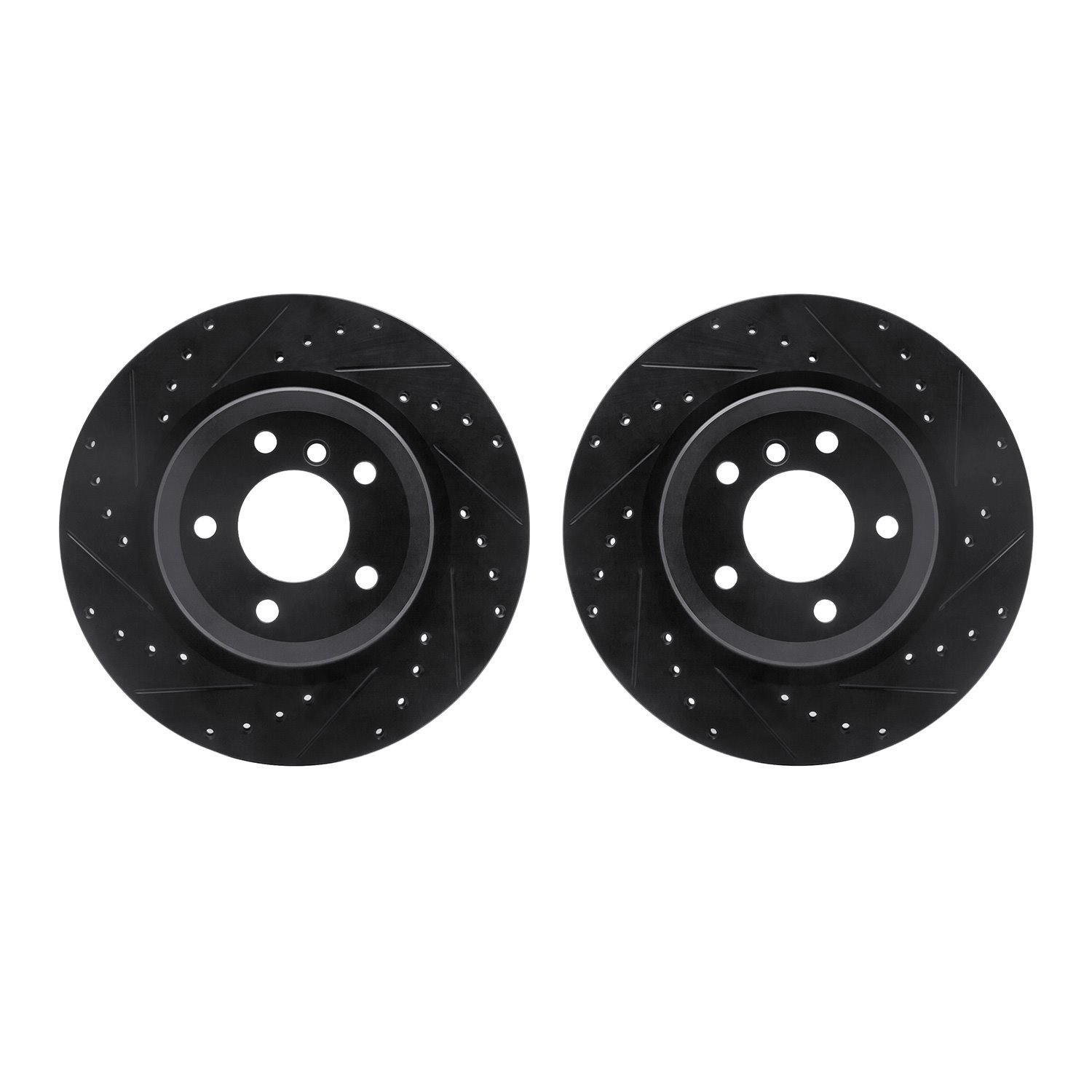 Drilled/Slotted Brake Rotors [Black], 2006-2015 BMW