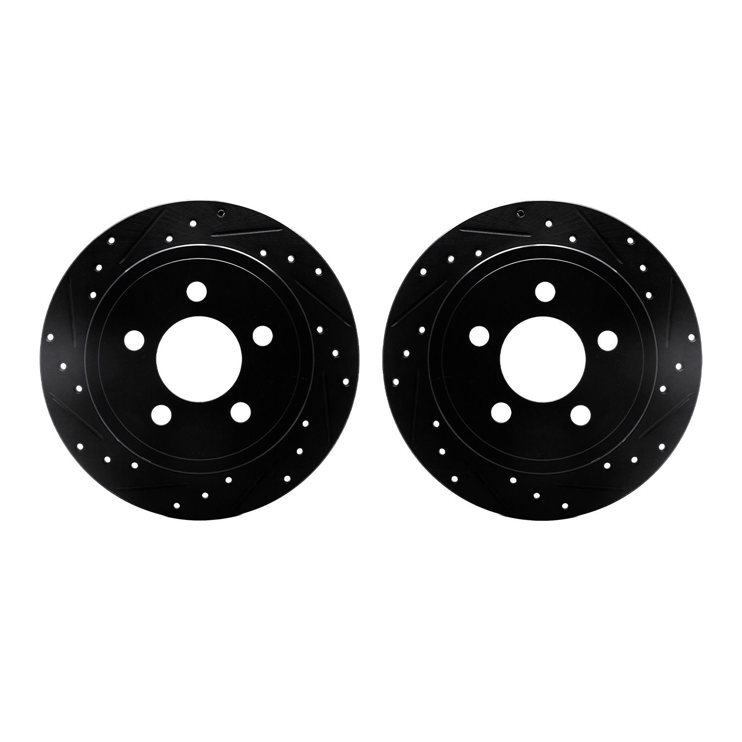 Drilled/Slotted Brake Rotors [Black], 2003-2007 Mopar
