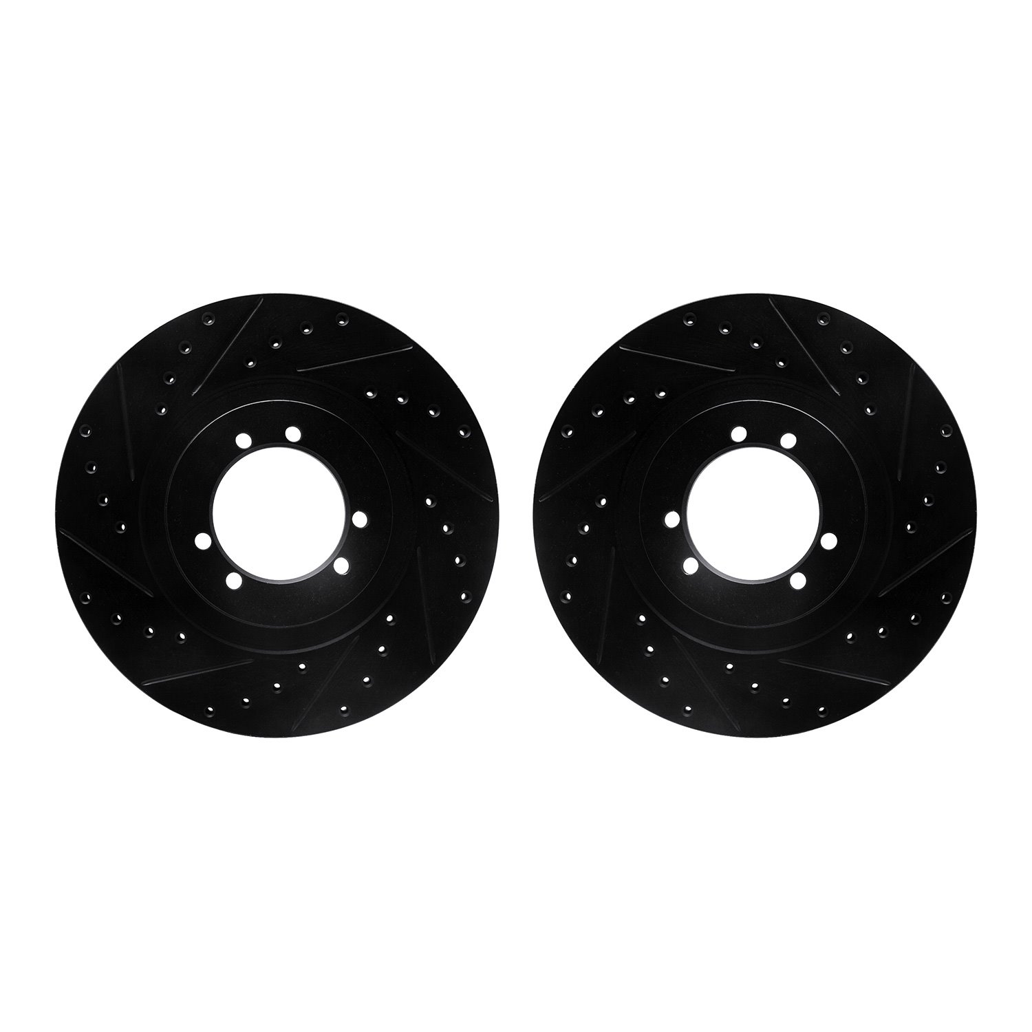 Drilled/Slotted Brake Rotors [Black], 1996-2006 Mopar
