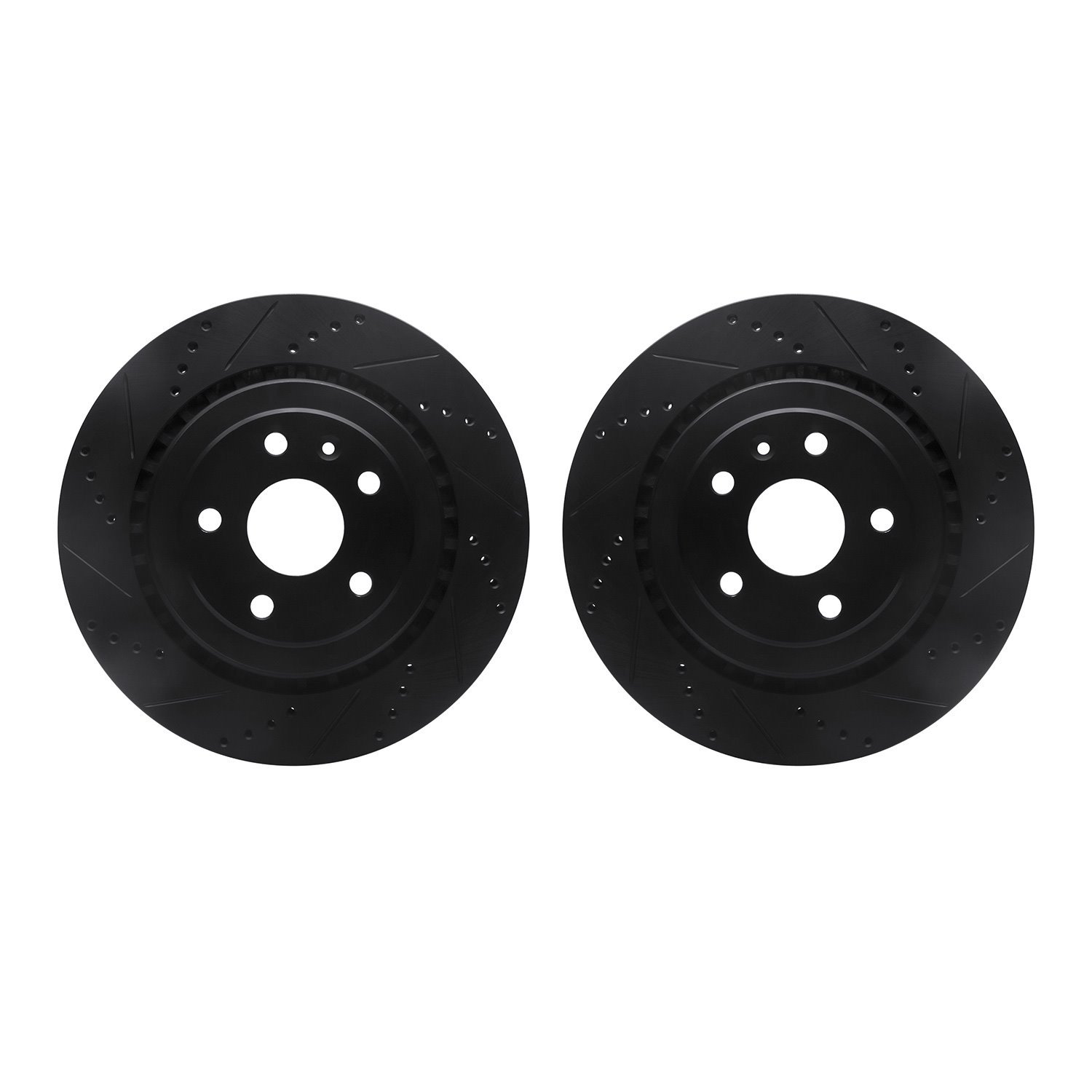 8002-47052 Drilled/Slotted Brake Rotors [Black], Fits Select GM, Position: Rear