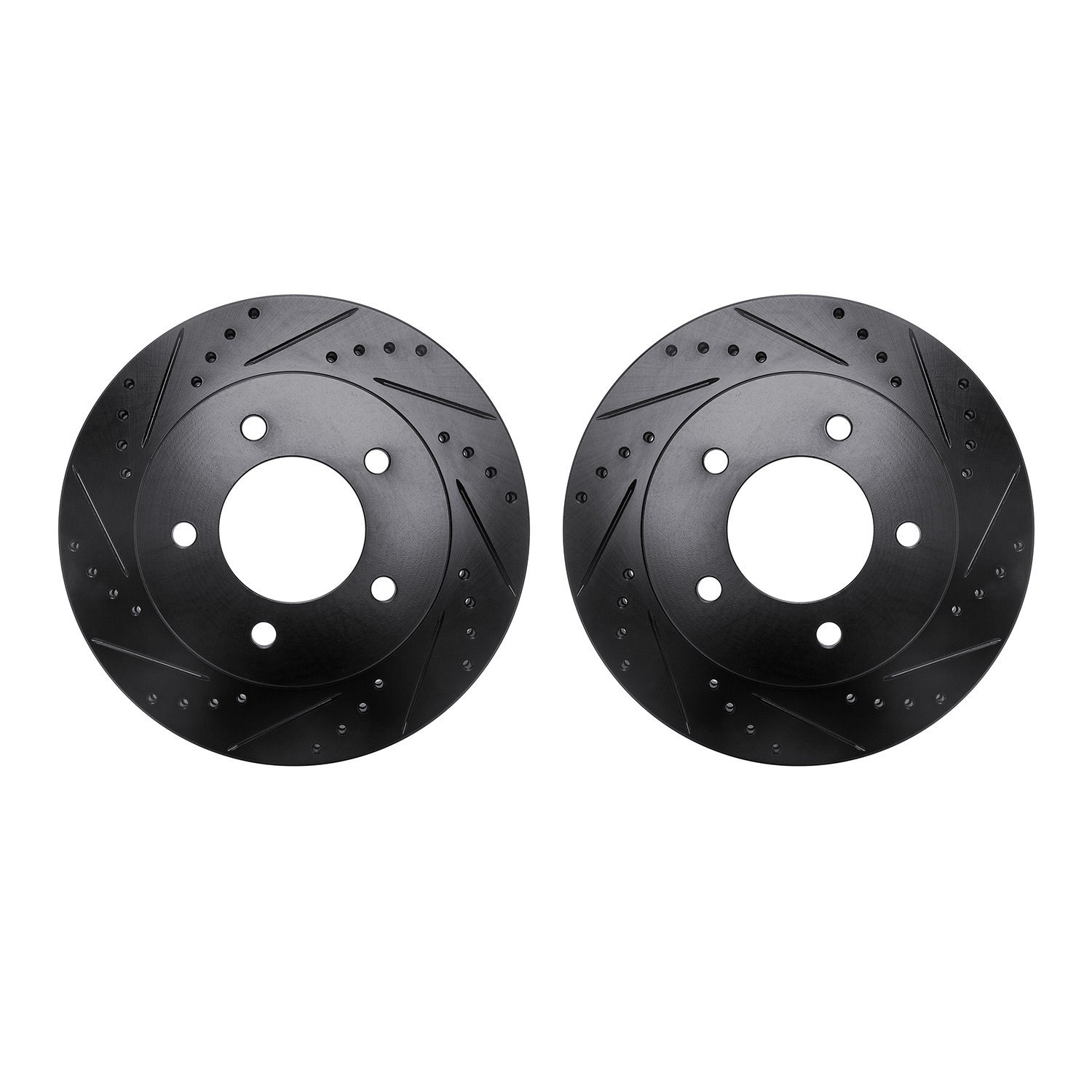 8002-54094 Drilled/Slotted Brake Rotors [Black], 1997-2004 Ford/Lincoln/Mercury/Mazda, Position: Front