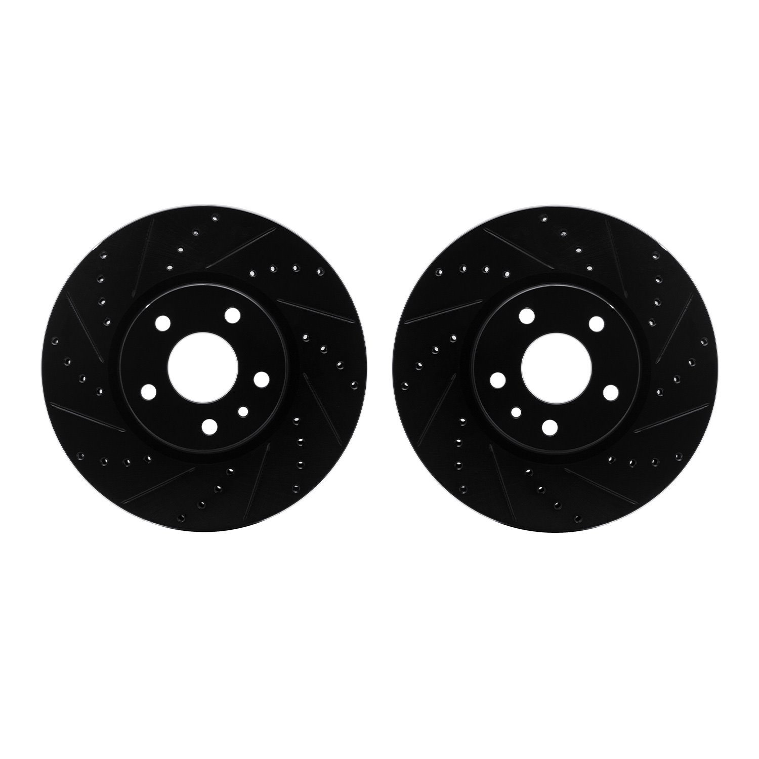 8002-54142 Drilled/Slotted Brake Rotors [Black], 2013-2020 Ford/Lincoln/Mercury/Mazda, Position: Front