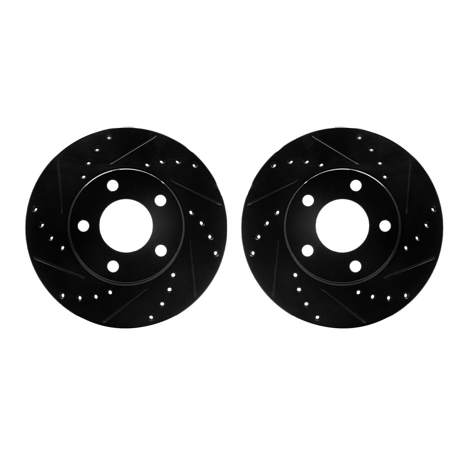8002-54152 Drilled/Slotted Brake Rotors [Black], 1994-2004 Ford/Lincoln/Mercury/Mazda, Position: Front