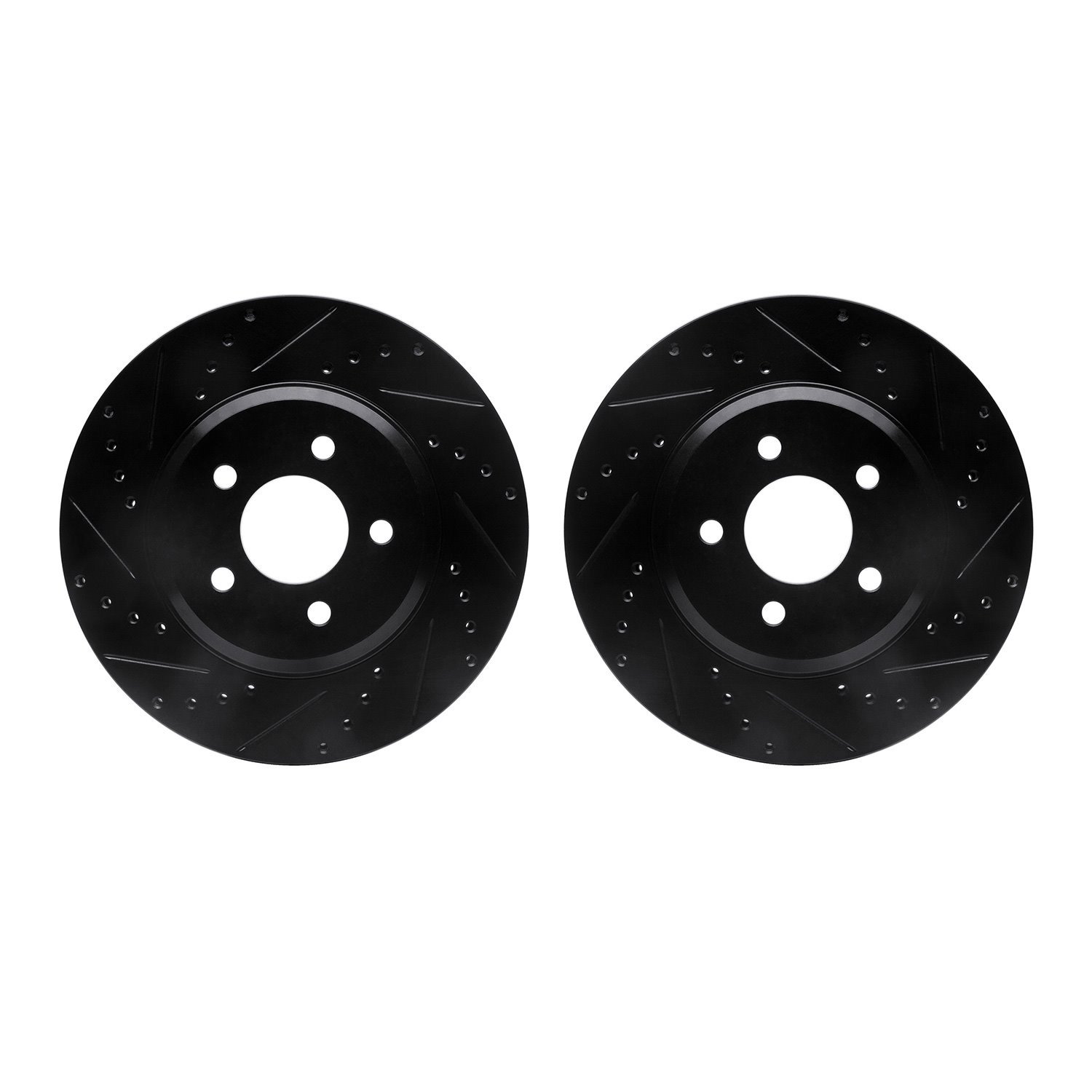 8002-54155 Drilled/Slotted Brake Rotors [Black], 2005-2014 Ford/Lincoln/Mercury/Mazda, Position: Front