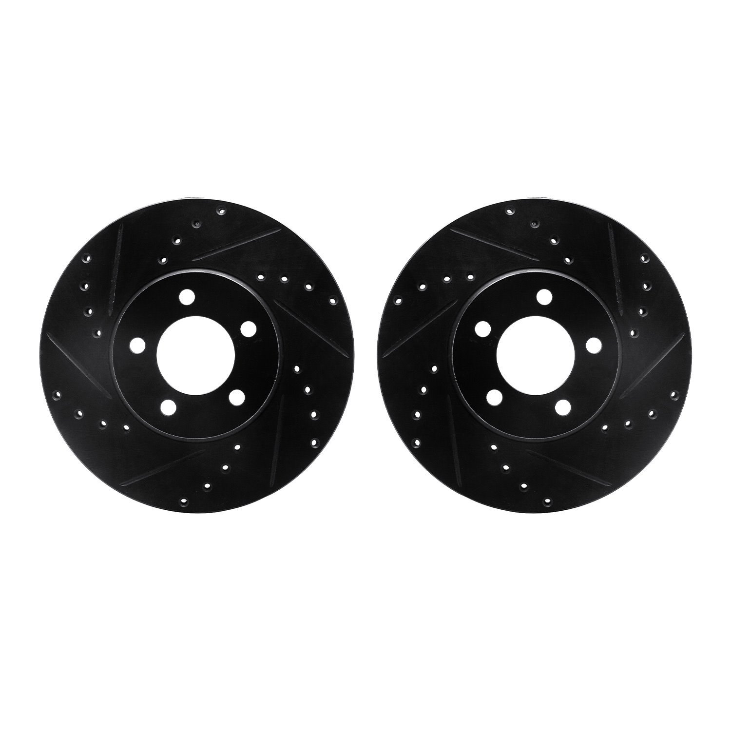8002-54173 Drilled/Slotted Brake Rotors [Black], 1993-2007 Ford/Lincoln/Mercury/Mazda, Position: Front