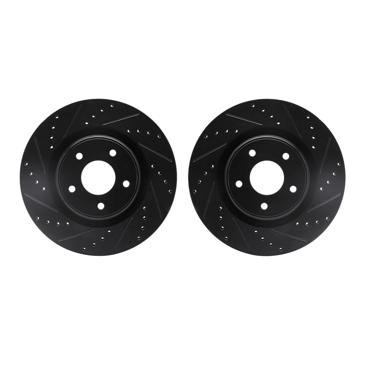8002-67007 Drilled/Slotted Brake Rotors [Black], Fits Select Infiniti/Nissan, Position: Front