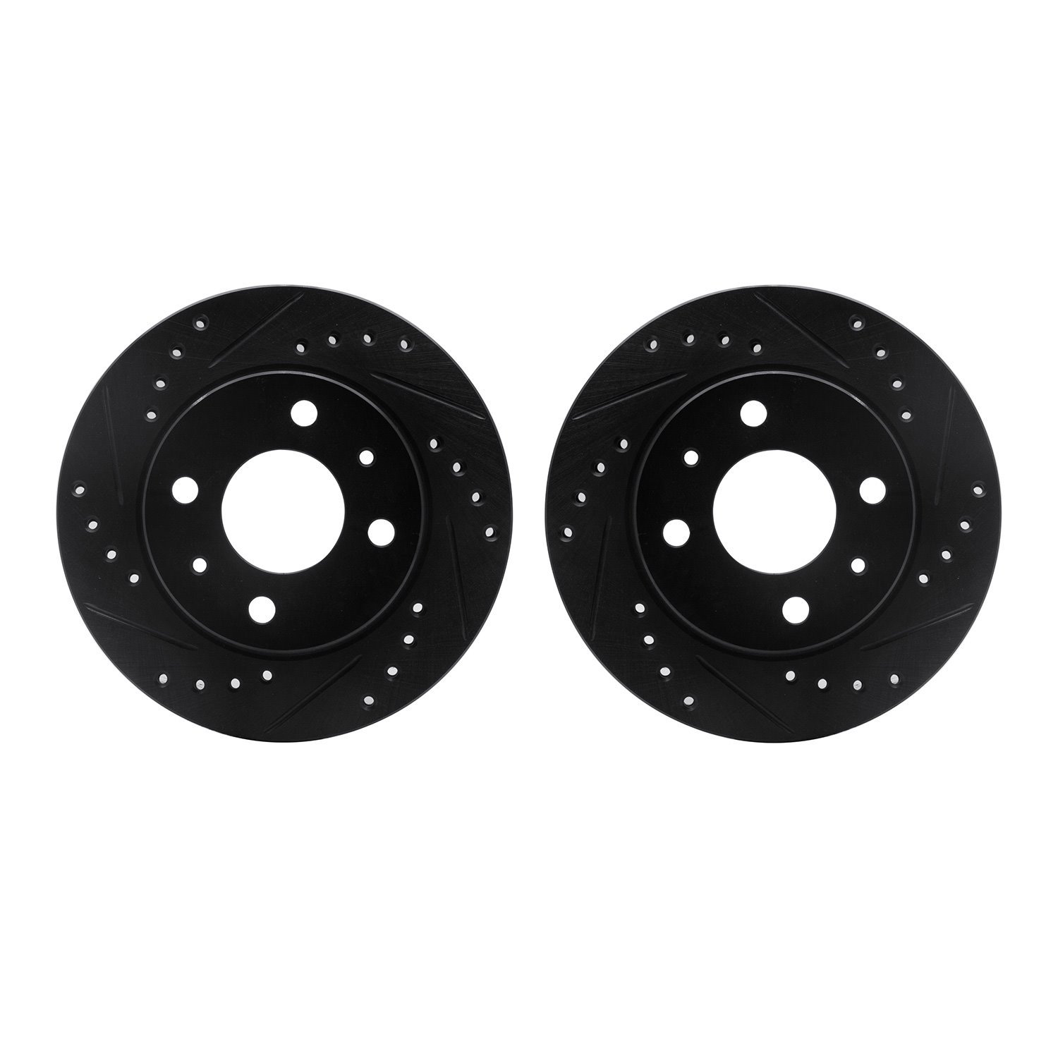 8002-67021 Drilled/Slotted Brake Rotors [Black], 1995-2000 Infiniti/Nissan, Position: Front