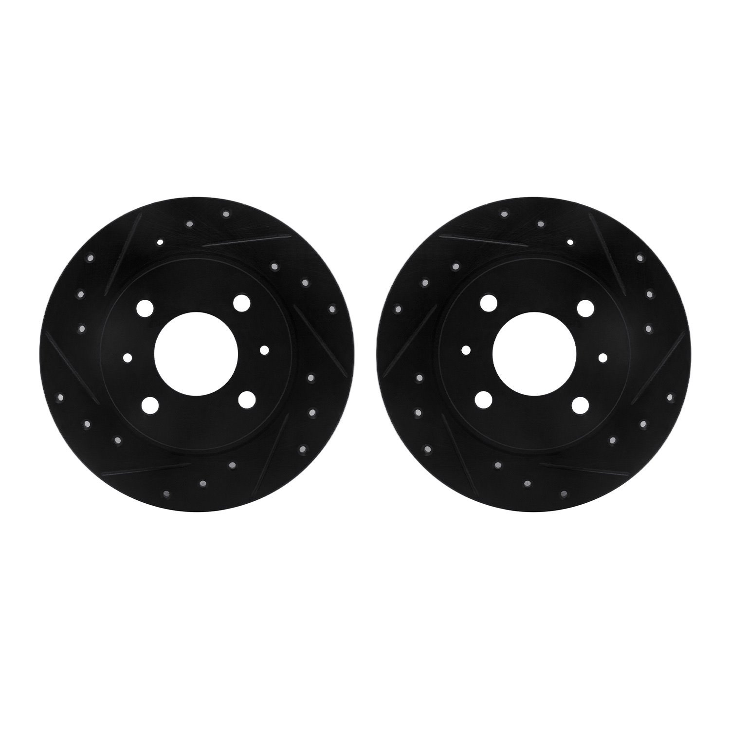 8002-67066 Drilled/Slotted Brake Rotors [Black], 1986-2006 Infiniti/Nissan, Position: Front