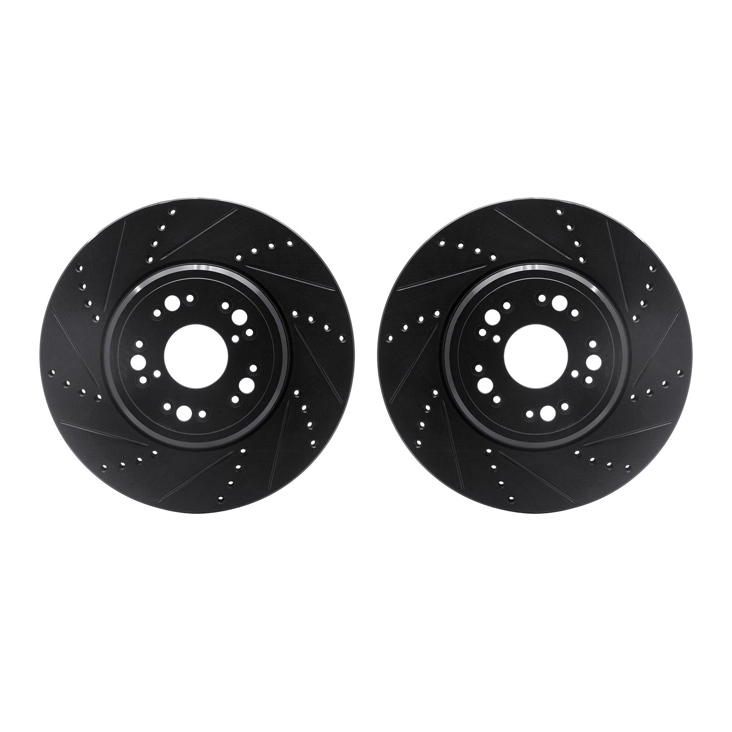 8002-75013 Drilled/Slotted Brake Rotors [Black], 1995-2000 Lexus/Toyota/Scion, Position: Front
