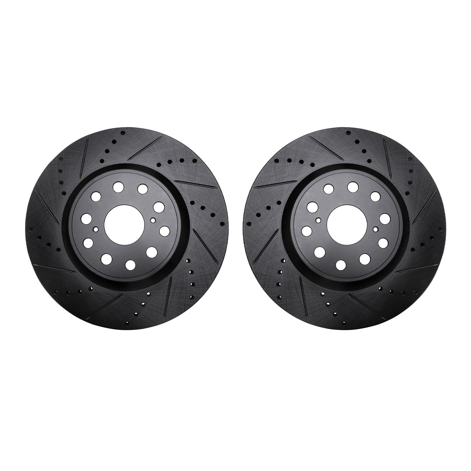 8002-75016 Drilled/Slotted Brake Rotors [Black], Fits Select Lexus/Toyota/Scion, Position: Front