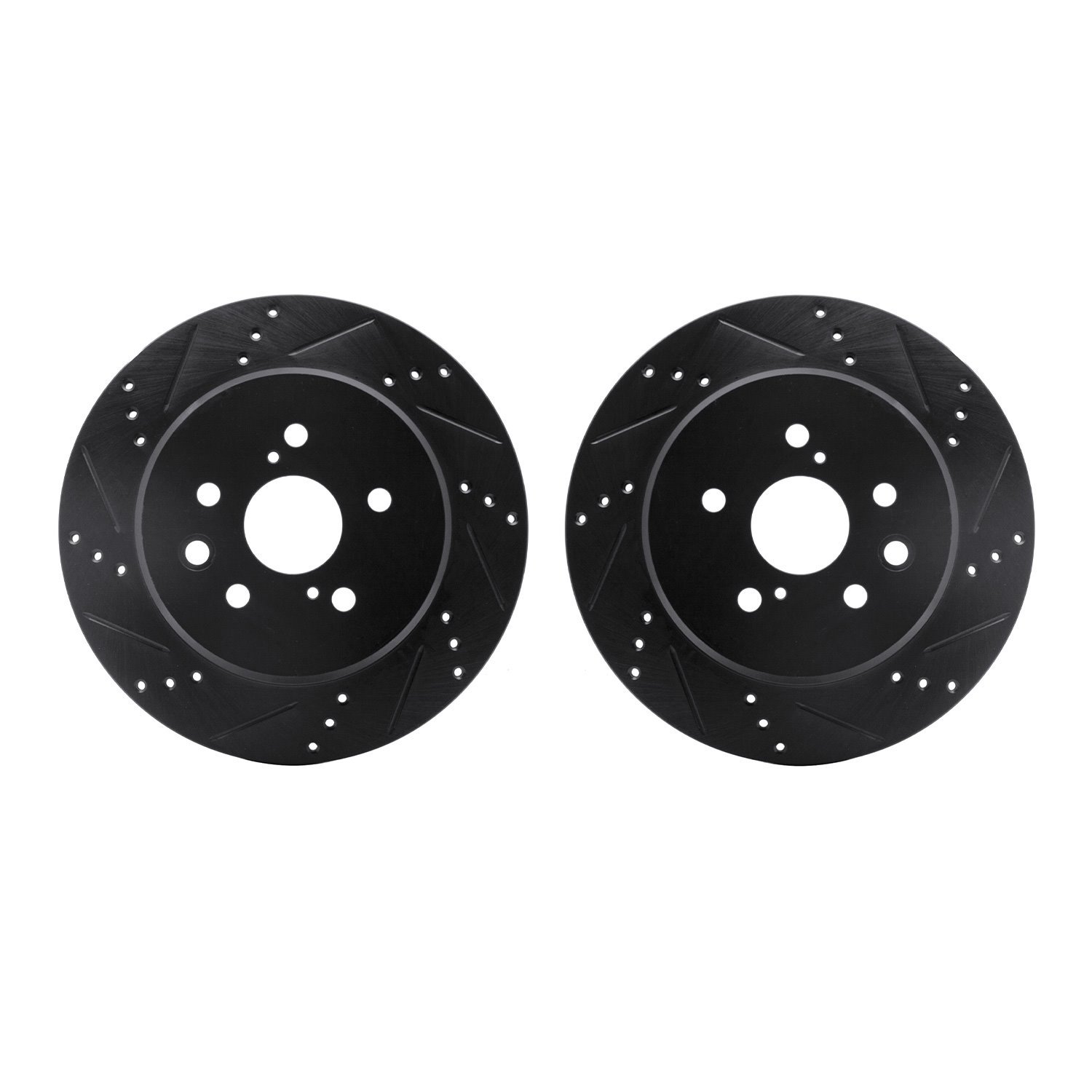 8002-75023 Drilled/Slotted Brake Rotors [Black], 2013-2020 Lexus/Toyota/Scion, Position: Rear