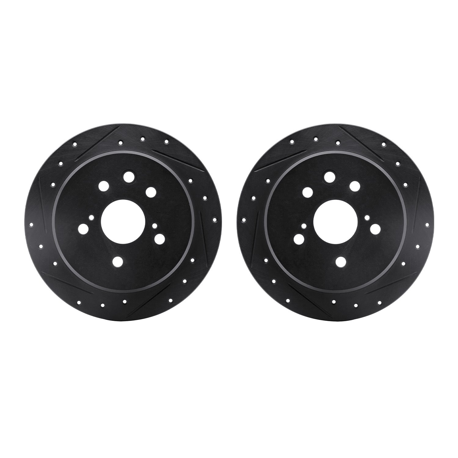 8002-75028 Drilled/Slotted Brake Rotors [Black], 2006-2015 Lexus/Toyota/Scion, Position: Rear
