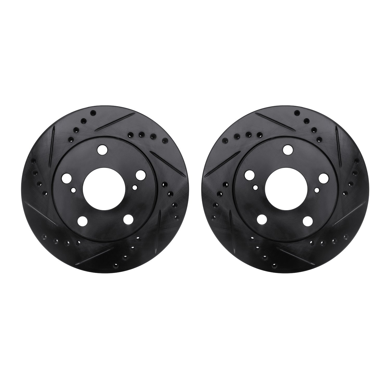 8002-76033 Drilled/Slotted Brake Rotors [Black], 1992-2001 Lexus/Toyota/Scion, Position: Front