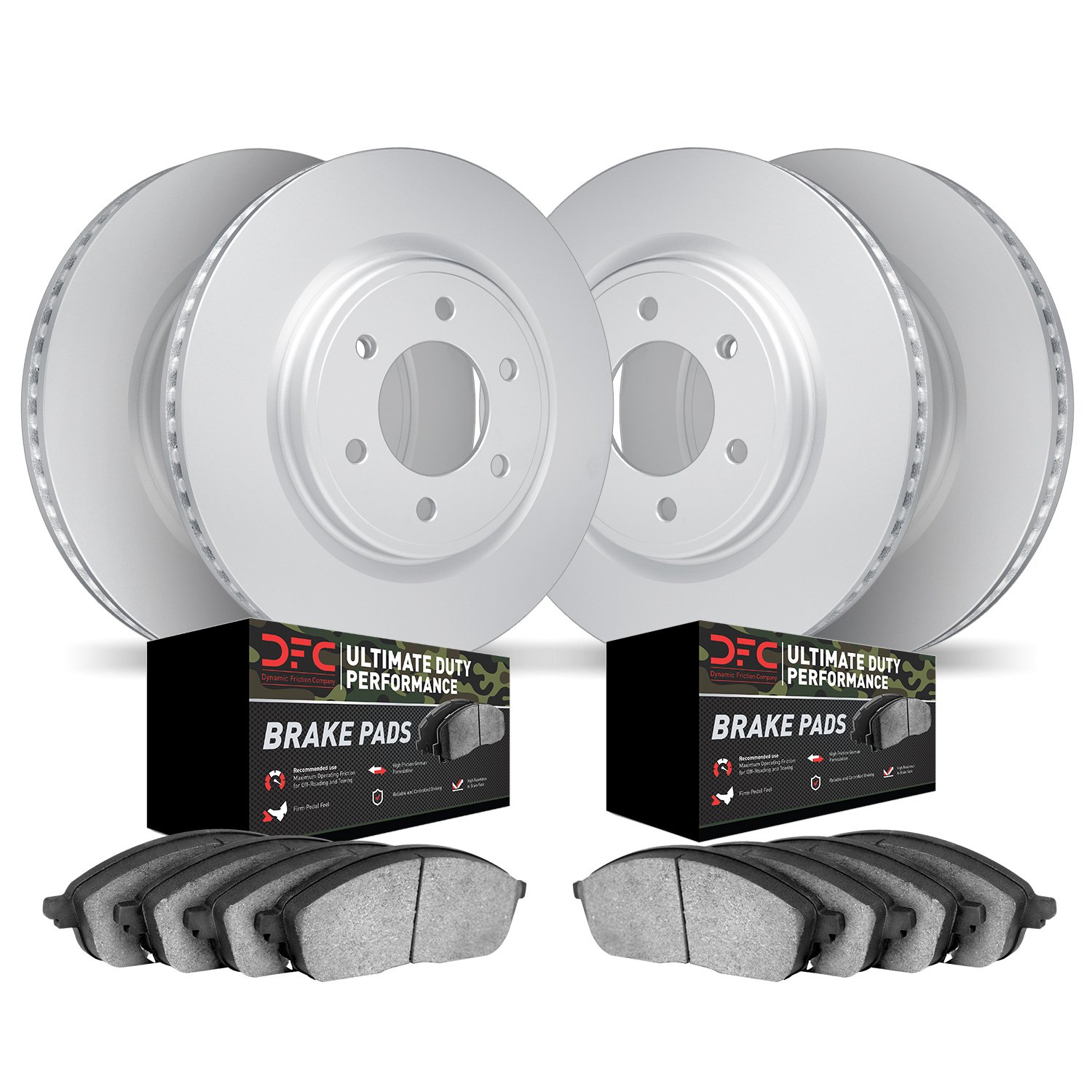 9404-48015 GEOMET Brake Rotors with Ultimate-Duty Brake Pads Kit, 2009-2014 GM, Position: Front and Rear