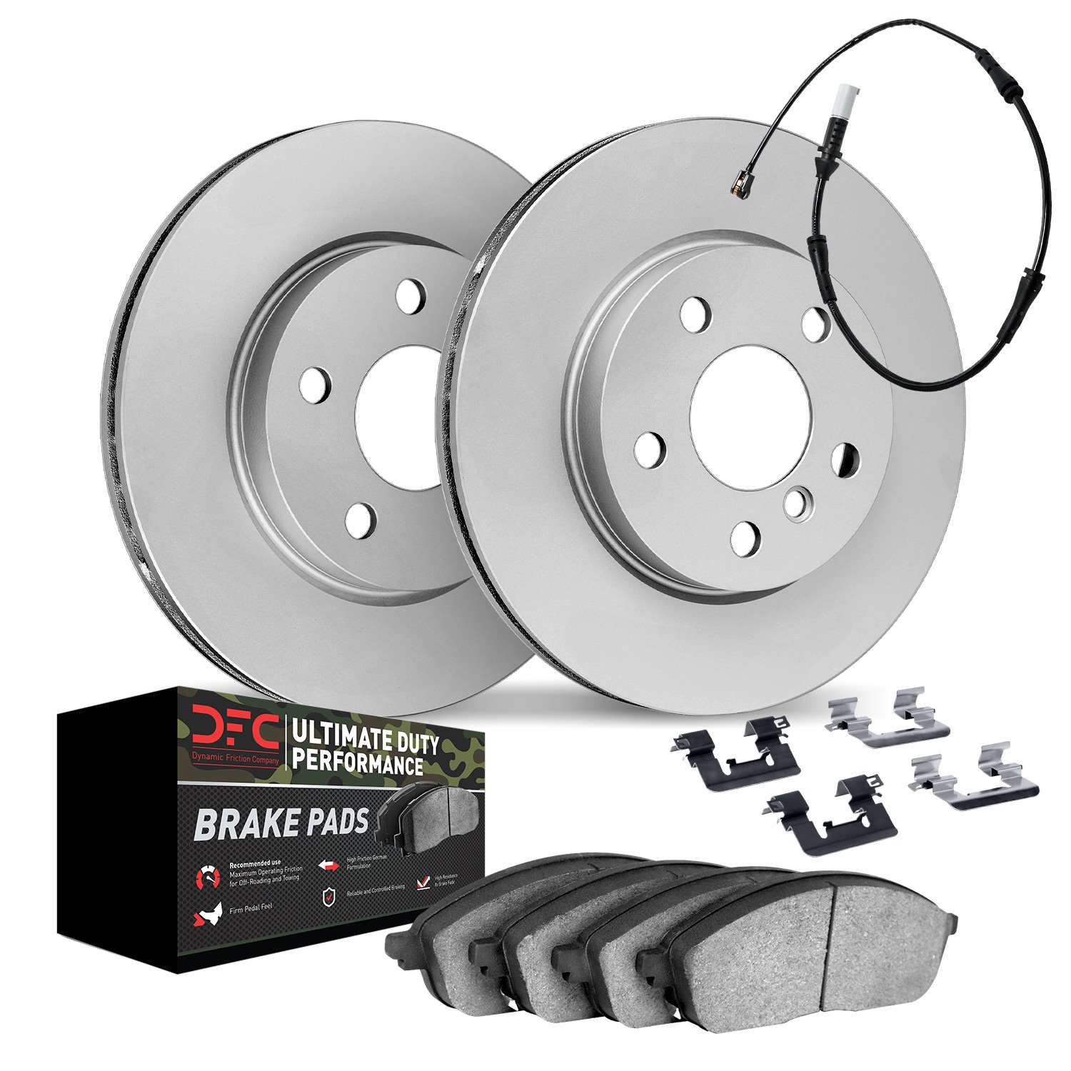 GEOMET Brake Rotors with Ultimate-Duty Brake Pads/Sensor &