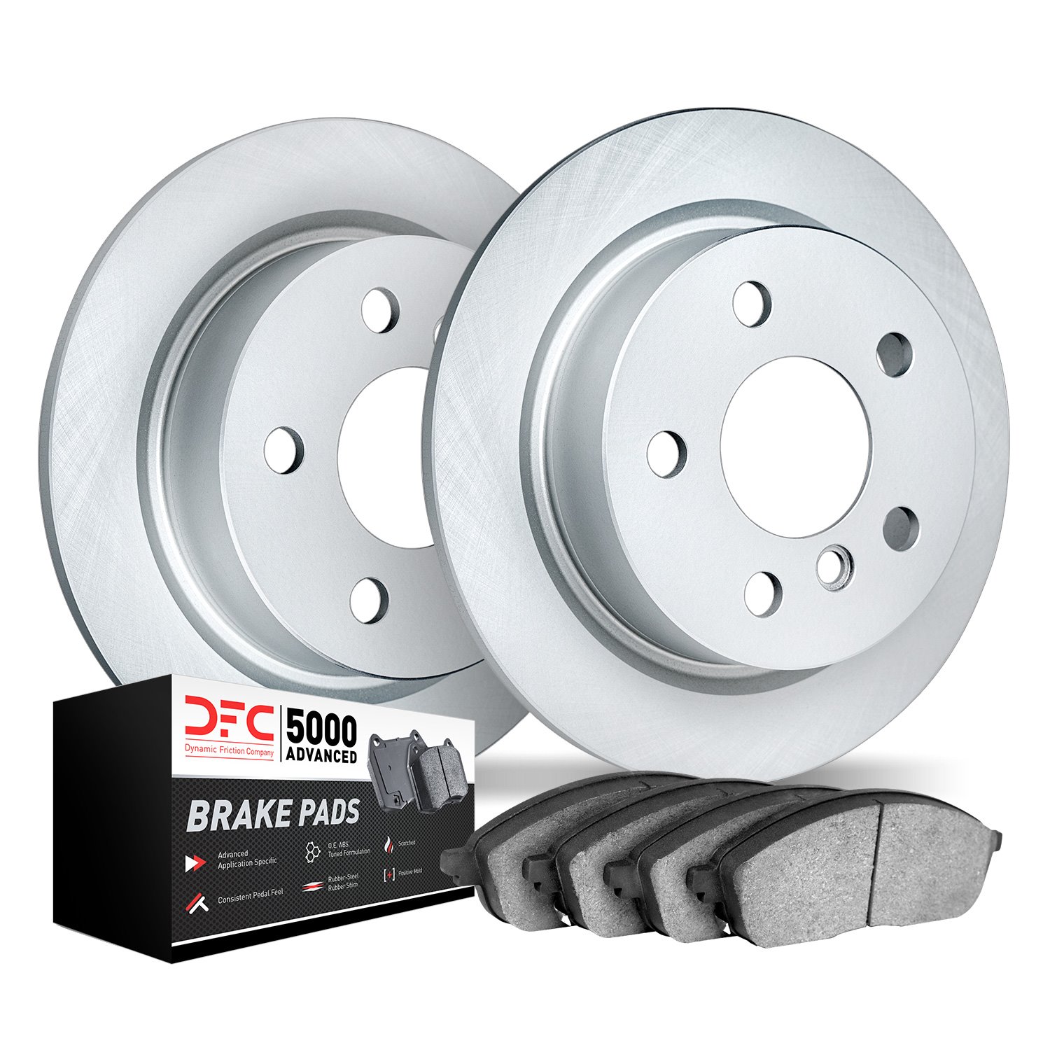 9502-73023 GEOMET Brake Rotors w/5000 Advanced Brake Pads Kit, Fits Select Audi/Volkswagen, Position: Rear