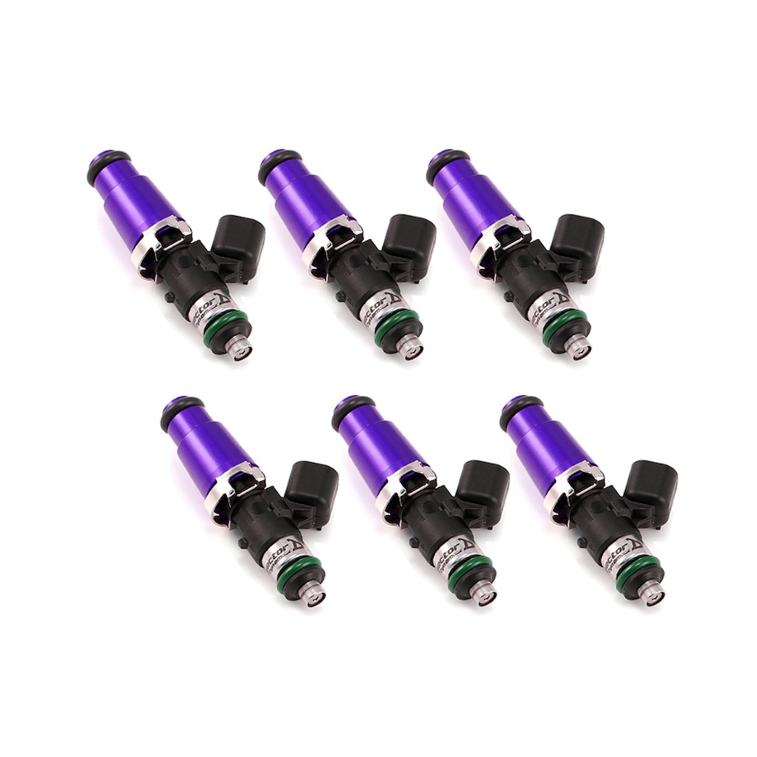 1300.60.14.14.6 1340cc Fuel Injector Set, 60 mm Length, 14 mm Purple Top, 14 mm Lower O-Ring