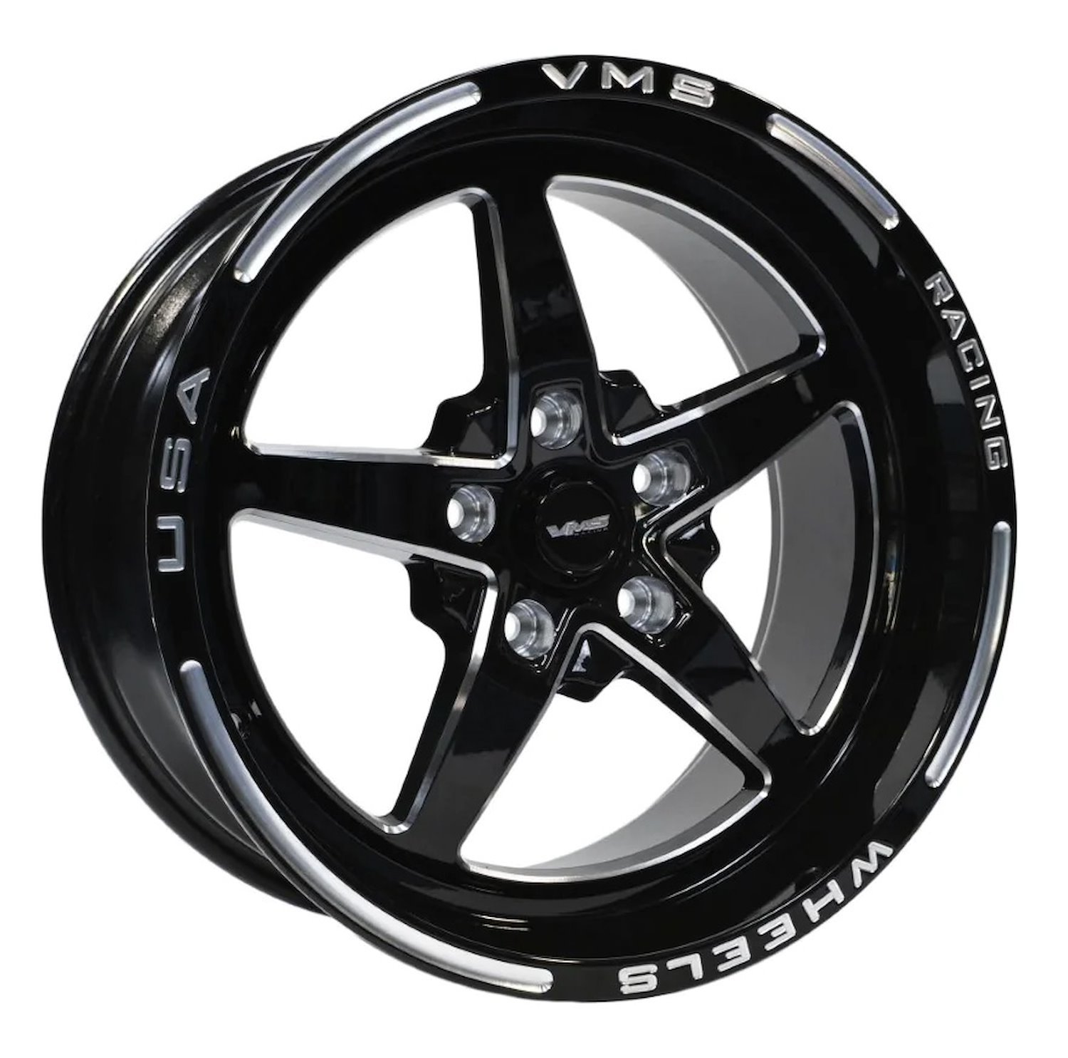 VWST012 V-Star Wheel, Size: 17" x 9", Bolt Pattern: 5 x 4 1/2" (114.3 mm) [Finish: Gloss Black Milled]