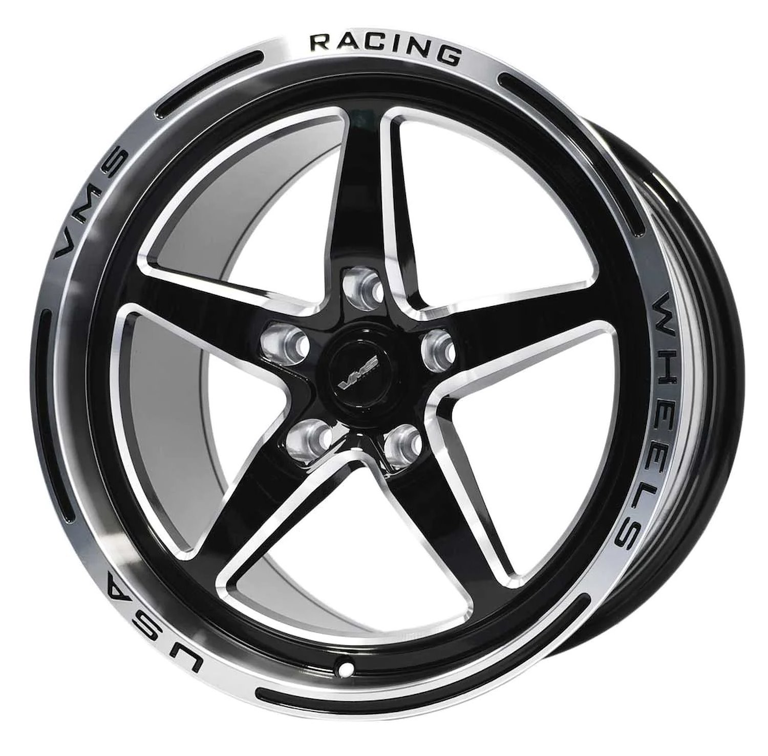 VWST029 V-Star Wheel, Size: 17" x 10", Bolt Pattern: 5 x 4 3/4" (120.65 mm) [Finish: Gloss Black Milled/Polished Lip]