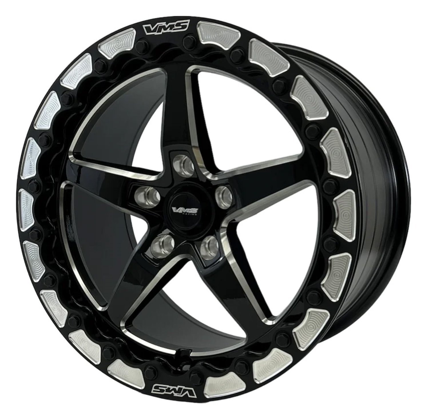 VWST080 V-Star Wheel, Size: 17" x 10", Bolt Pattern: 5 x 4 1/2" (114.3 mm) [Finish: Gloss Black Milled]