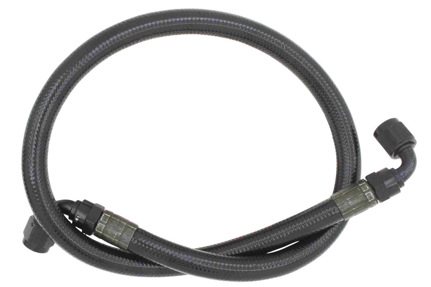 ICT Billet 551082-HPH48: Universal Power Steering Hose Assembly, High-Pressure, Working Pressure Rating: 2500 PSI, Fitting Size: -6AN  Female, Fitting Angle: 90-Degree, Length: 48 in., PTFE Braided Hose