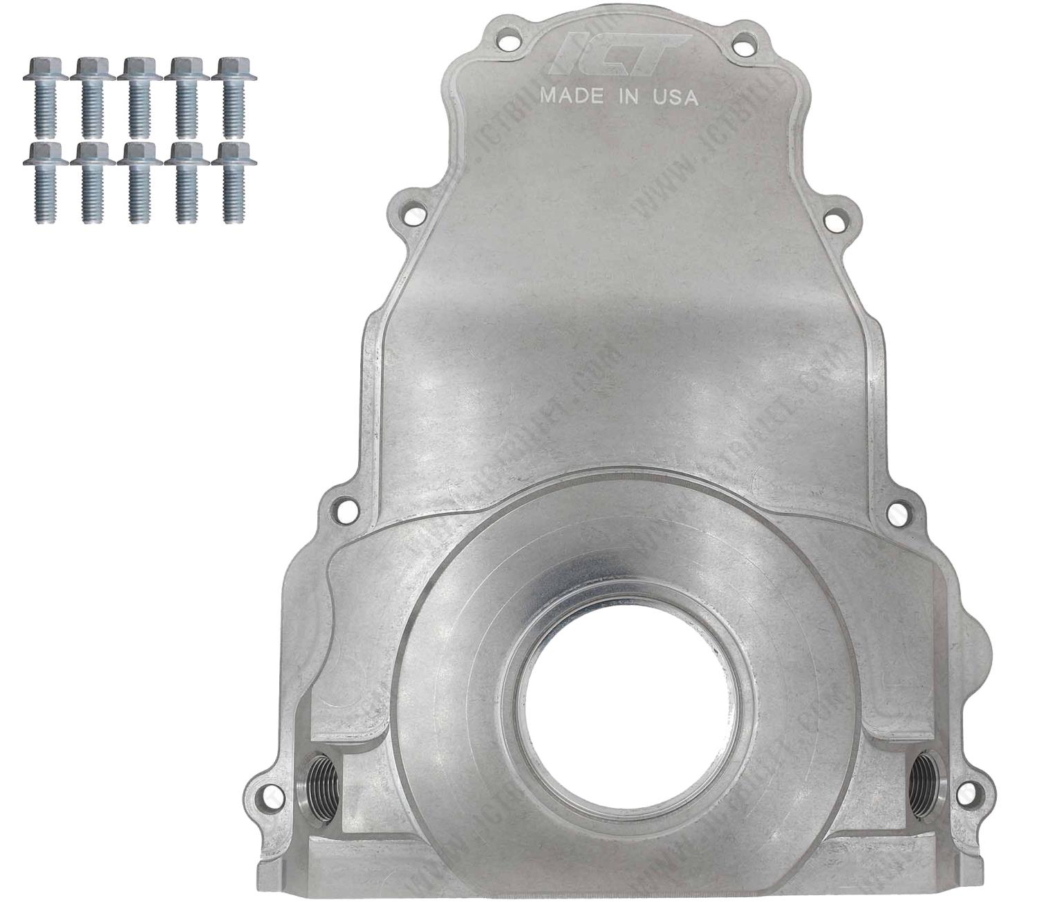 551589-LS01 Billet Timing Chain Cover w/(2) Turbo Oil