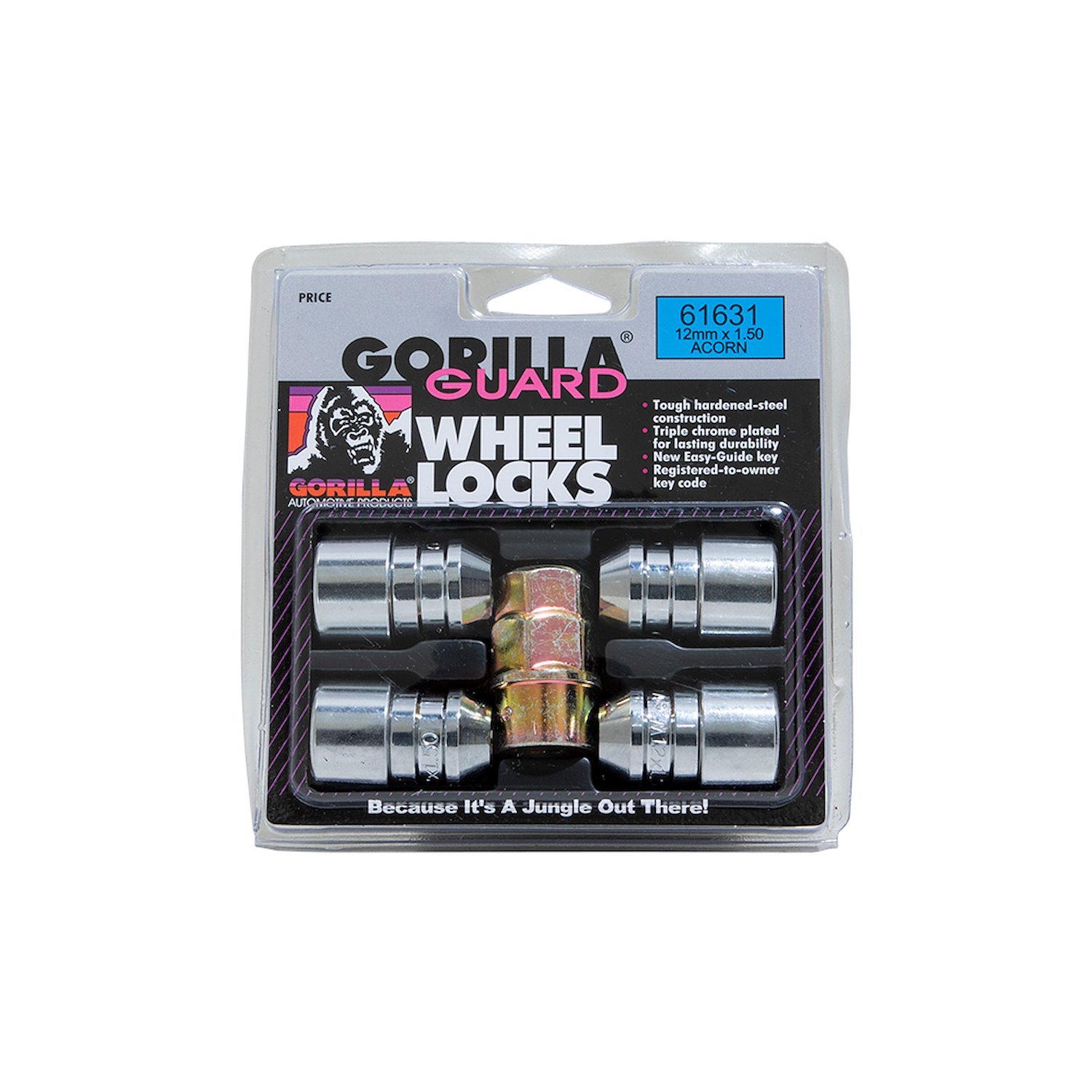 61631 Gorilla Guard Acorn Wheel Lock, 12 mm x 1.50, Chrome