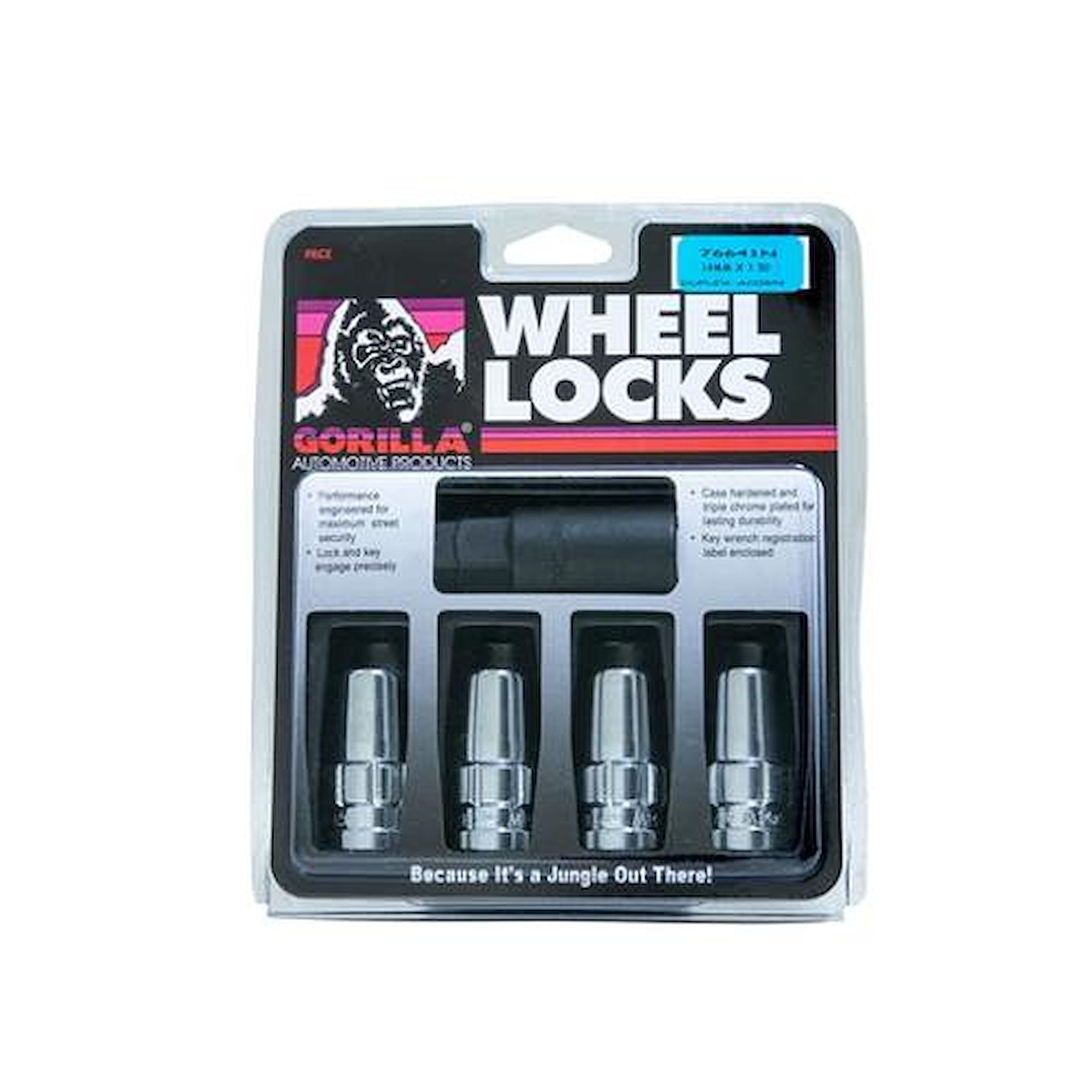 76641N Gorilla Lock Duplex Acorn Wheel Lock, 14 mm x 1.50, Chrome