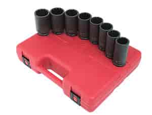 8pc. 12-Point Spindle Nut Impact Socket Set 1/2" Drive