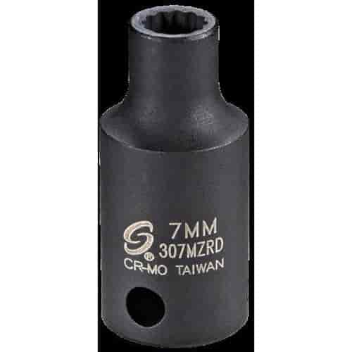 7mm 12-Point Semi-Deep Impact Socket 3/8" Drive