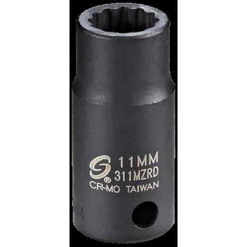 11mm 12-Point Semi-Deep Impact Socket 3/8" Drive
