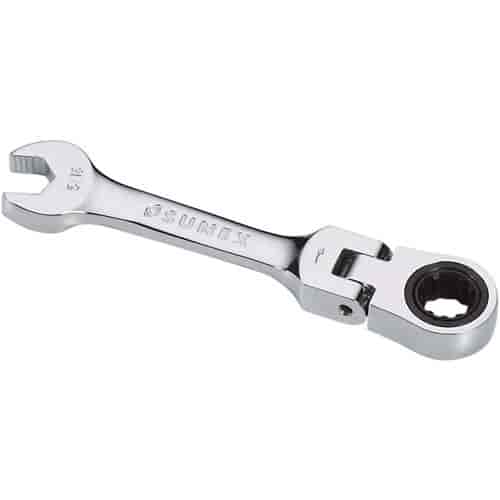 5/16" Stubby Flex Head V-Groove Combination Ratcheting Wrench