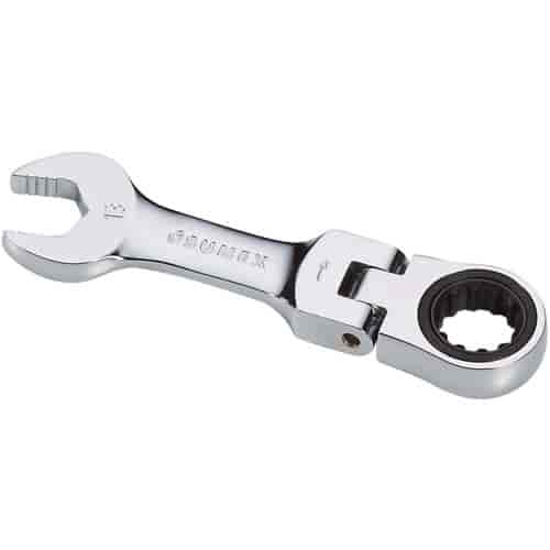 13mm Stubby Flex Head V-Groove Combination Ratcheting Wrench