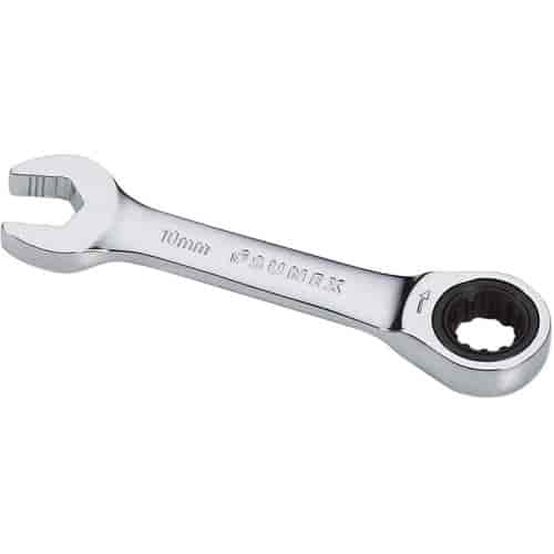 10mm Stubby V-Groove Combination Ratcheting Wrench