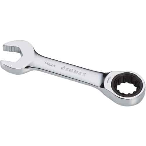 14mm Stubby V-Groove Combination Ratcheting Wrench