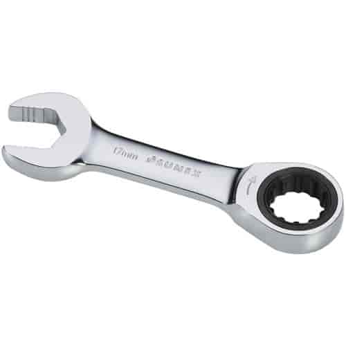17mm Stubby V-Groove Combination Ratcheting Wrench
