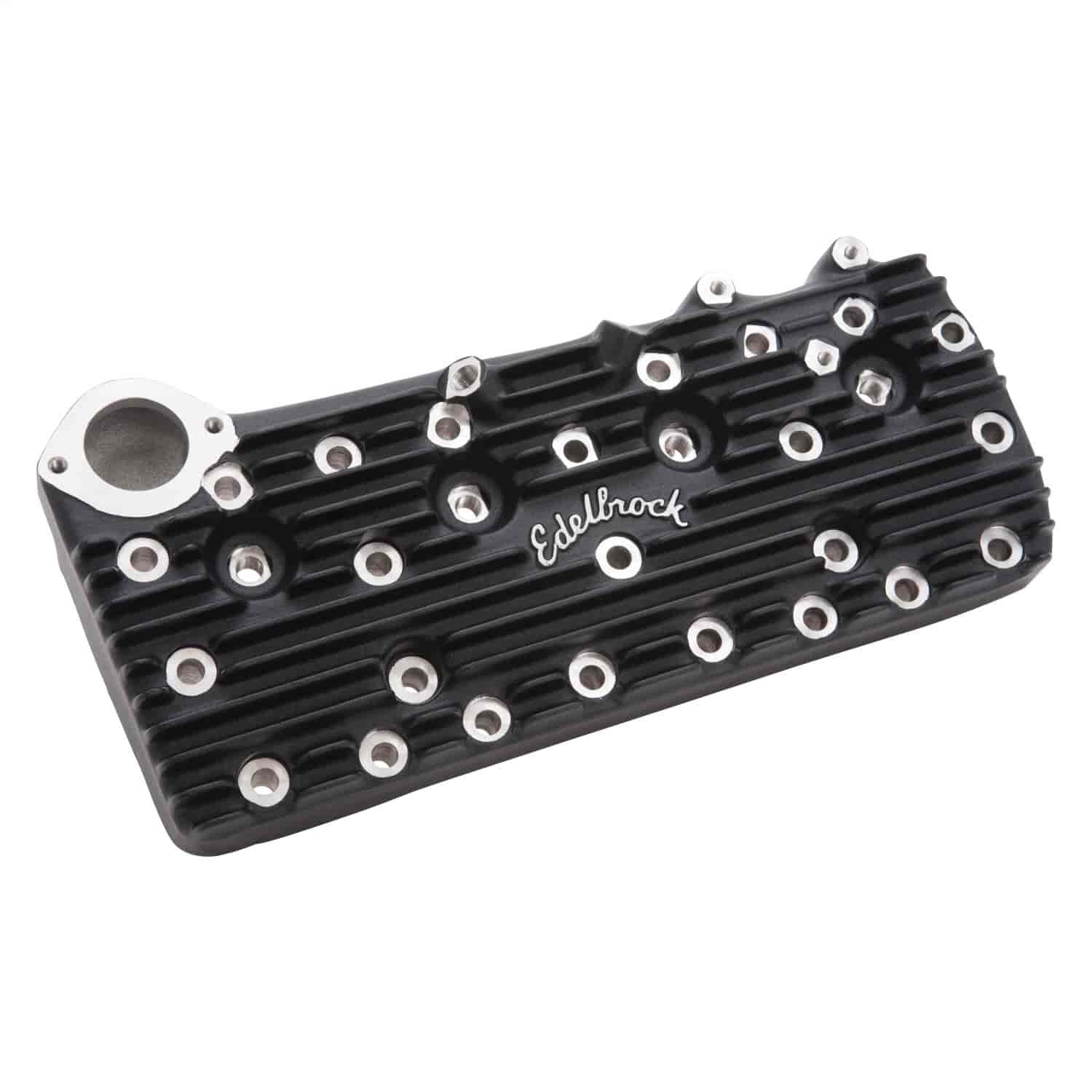 Cylinder Head Ford Flathead 49-53 Standard Chamber Scipt Logo Pair Left and Right Satin Black with M