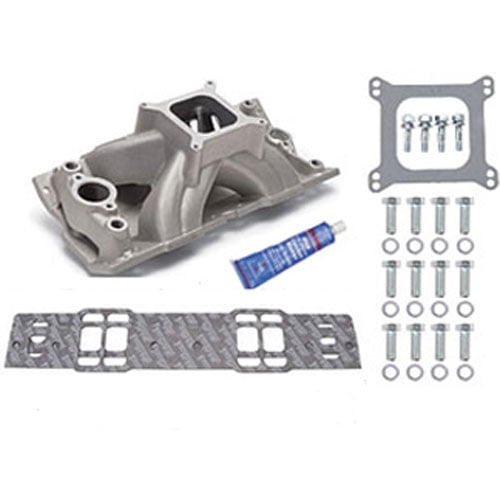 Super Victor Vortec Bowtie Intake Manifold Small Block for Small Block Chevy with Installation Kit