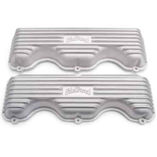 Classic Finned Valve Covers for Chevy W-Series 348/409 with Satin Finish