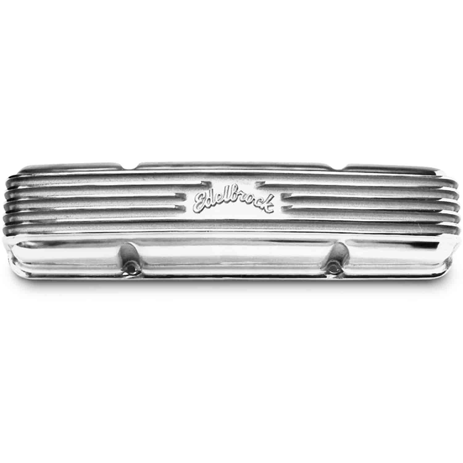 Classic Finned Valve Covers for 1959-1986 Small Block Chevy 262-400 with Polished Finish