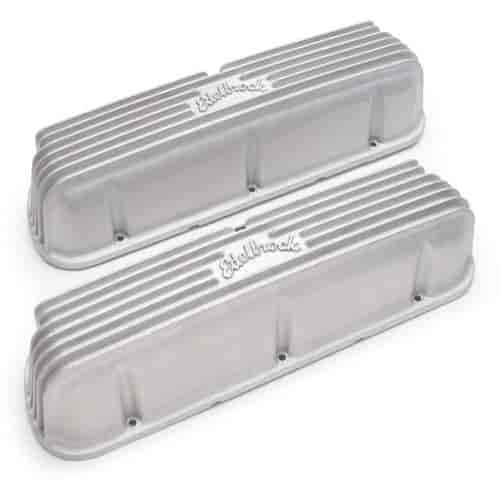 Classic Finned Valve Covers for 1962-1995 Small Block Ford 221-351W with Satin Finish