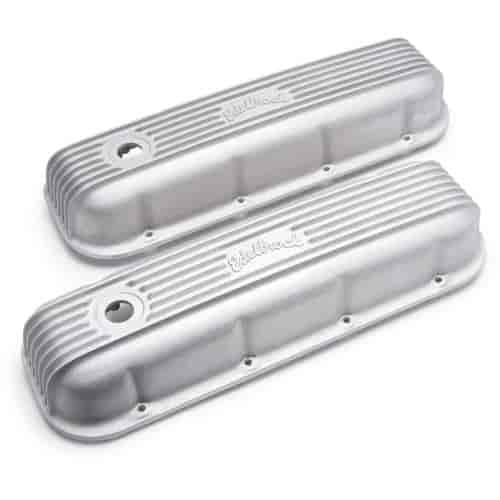 Classic Finned Valve Covers for 1965-Up Big Block Chevy 396-502 with Satin Finish