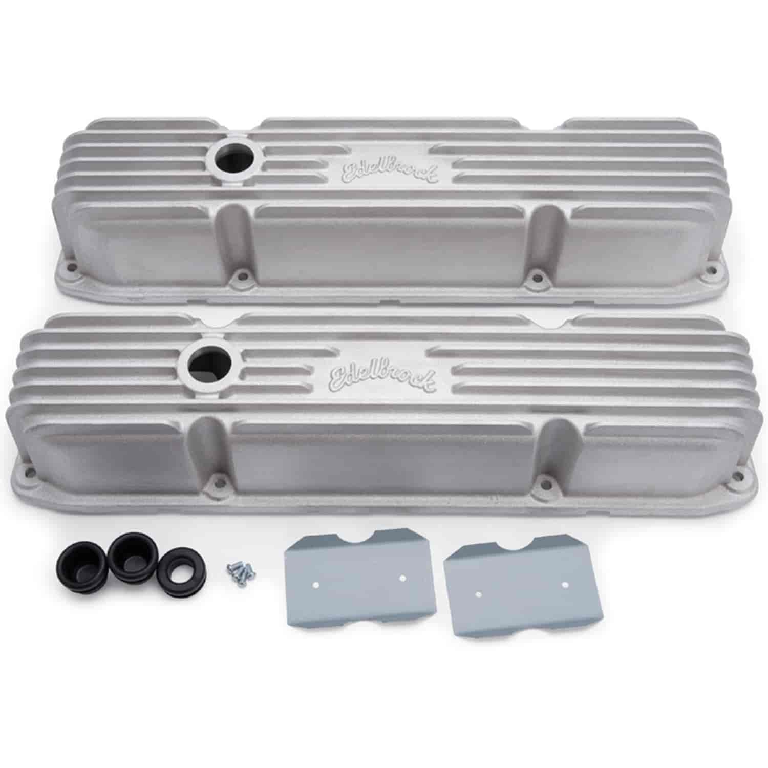 Classic Finned Valve Covers for Big Block Chrysler 383-440 with Satin Finish