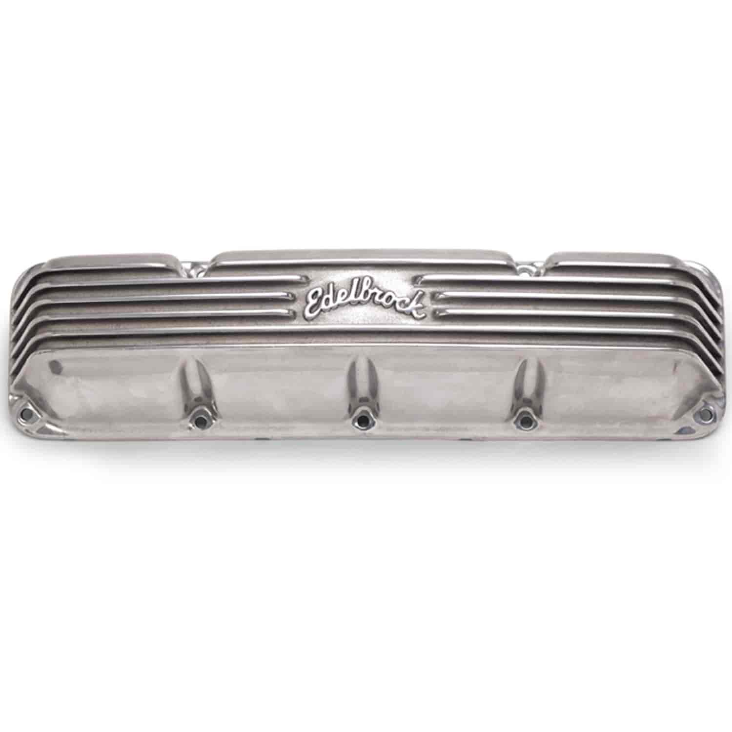 Edelbrock 4199: Classic Finned Valve Covers for 1967-1991 AMC/Jeep 290-401  V8 with Polished Finish JEGS