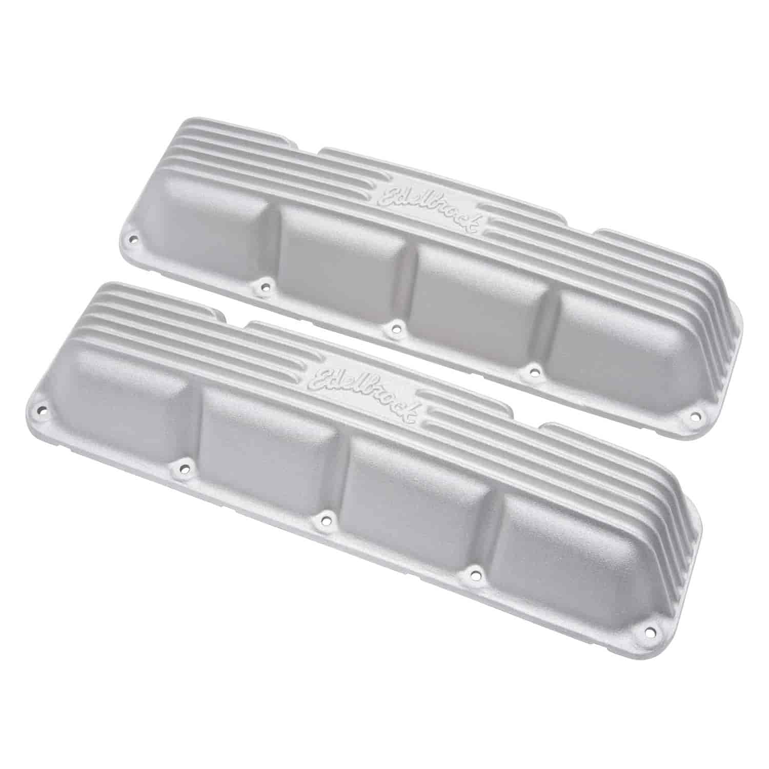 Edelbrock 41999: Classic Finned Valve Covers for 1967-1991 AMC/Jeep 290-401  V8 with Satin Finish JEGS
