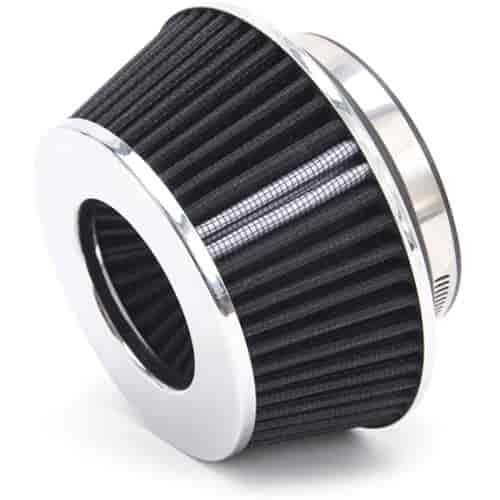 Universal Black Compact Conical Air Filter with 3.70" Overall Length for 3",3.5", and 4" Air Intake Systems