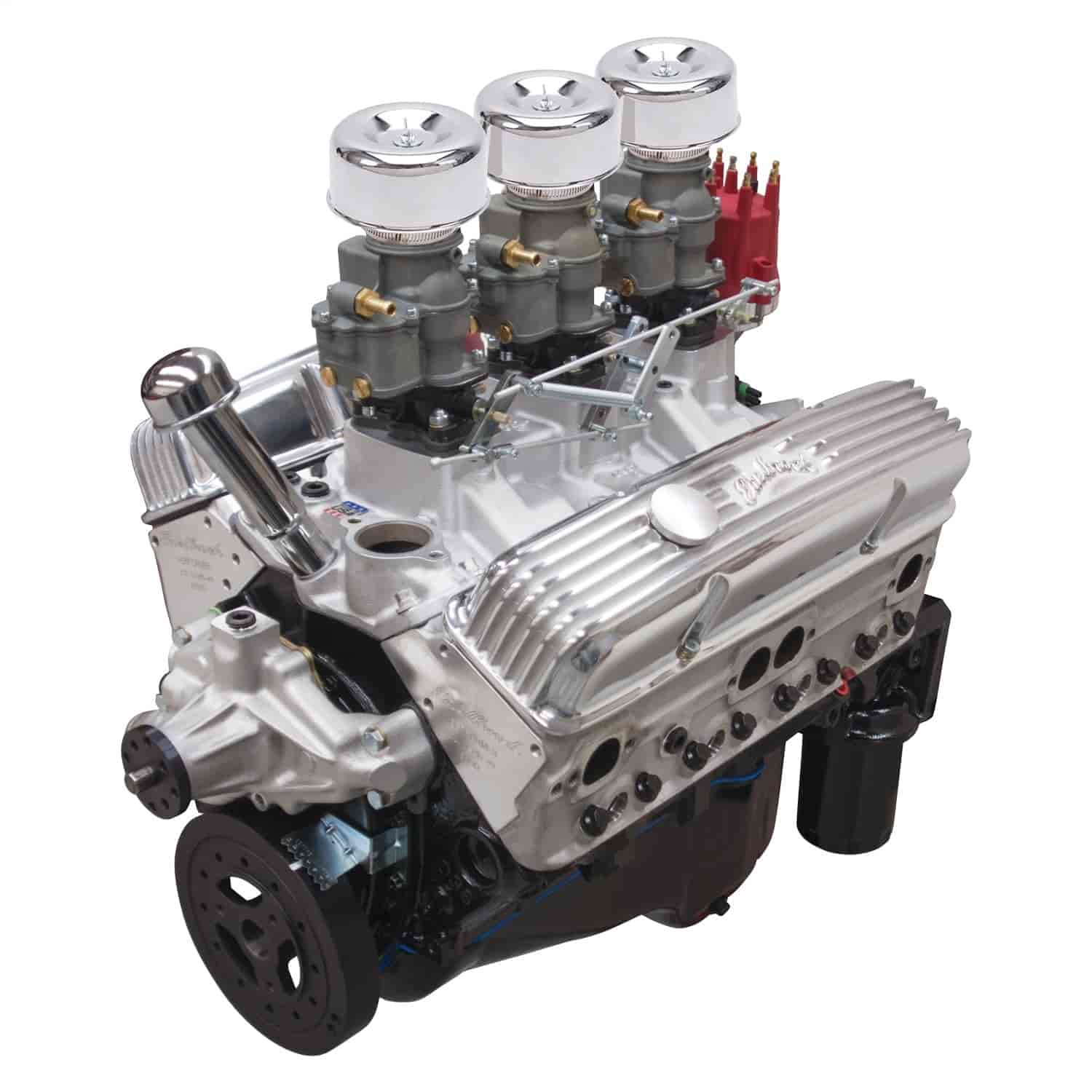 Performer Small Block Chevy 350ci / 310hp Crate Engine with C-357-B Manifold & Triple Edelbrock 94 Series Carburetors