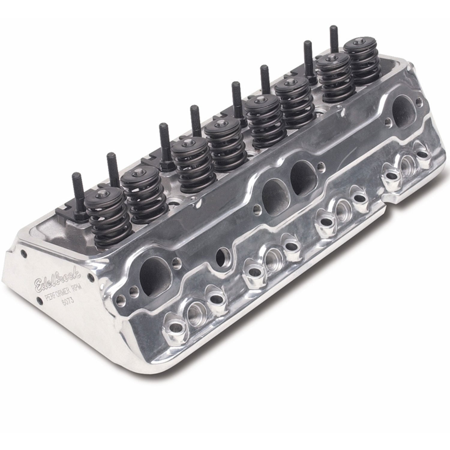 Performer RPM Polished Cylinder Head for Small Block Chevy